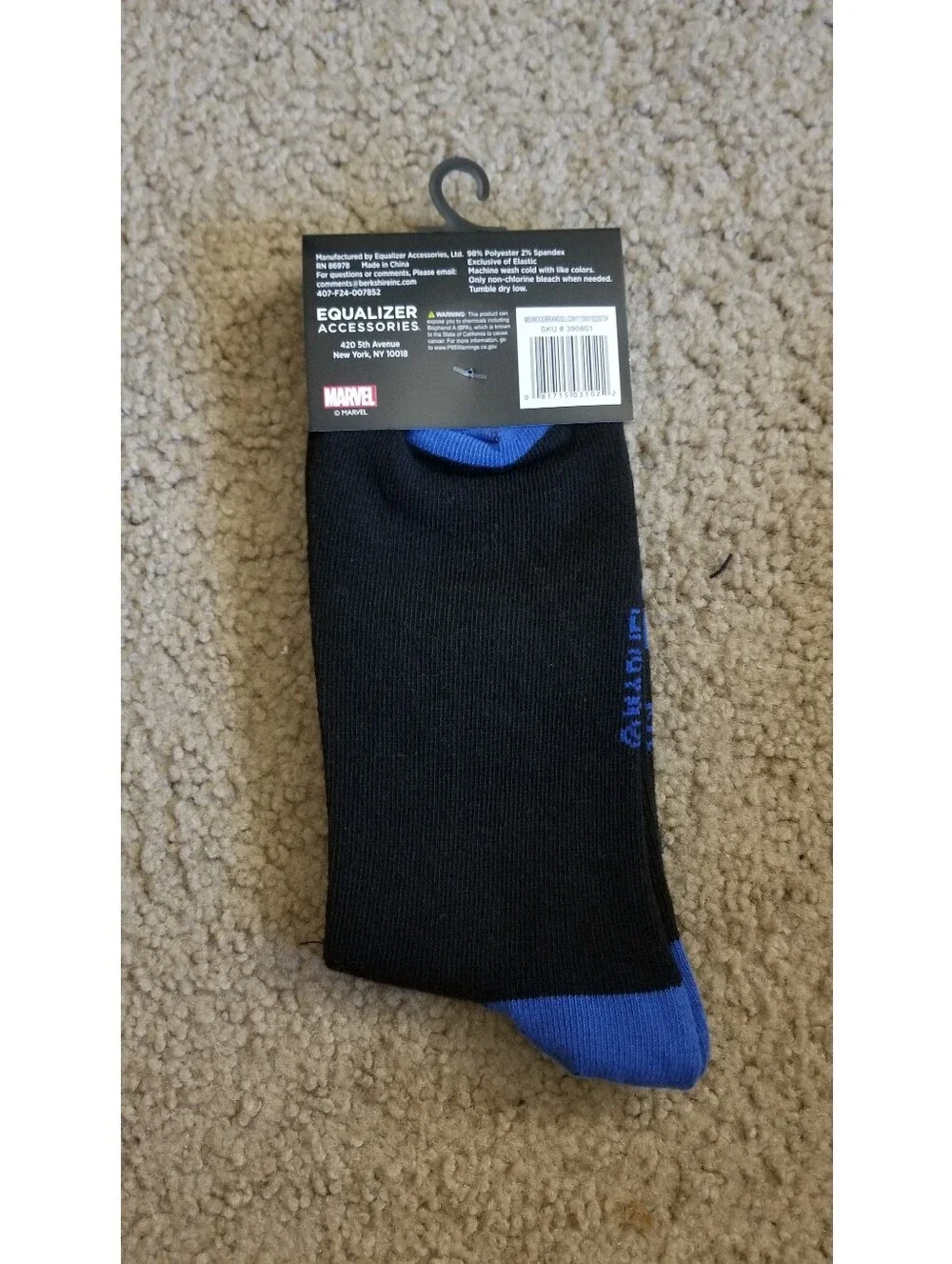 Marvel Black & Blue Graphic Crew Socks